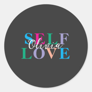 Personalized Self love Classic Round Sticker