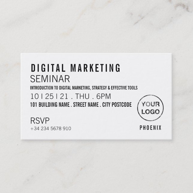 Personalized Seminar/Conference Ticket Invitation (Front)