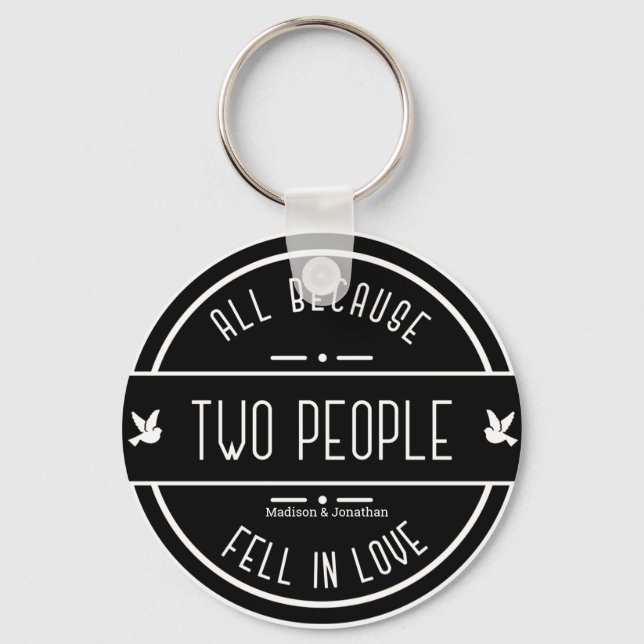 Personalized Sentimental Wedding Couple  Keychain (Front)