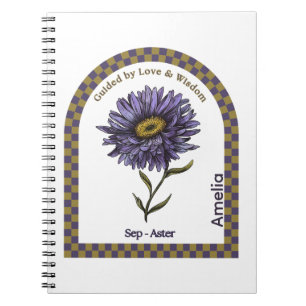 Personalized September Birth Month Flower Notebook
