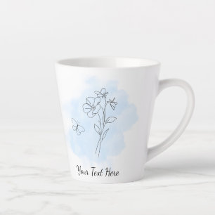 Personalized Serene Blue Aesthetic Latte Mug 