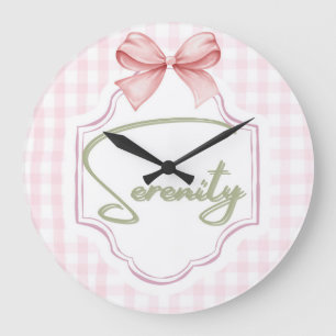 Personalized Serenity Baby Girl Nursery Bow  Large Clock