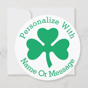 PERSONALIZED Shamrock St Patricks Day Card