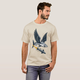 Personalized Shark with Wings and Missile Drop T-Shirt