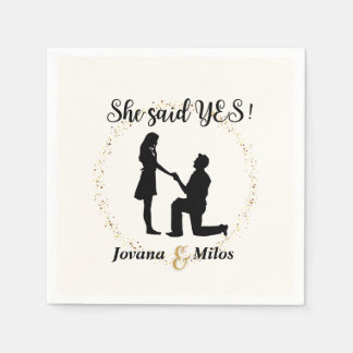 Personalized She said Yes Engagement Plate  Napkin