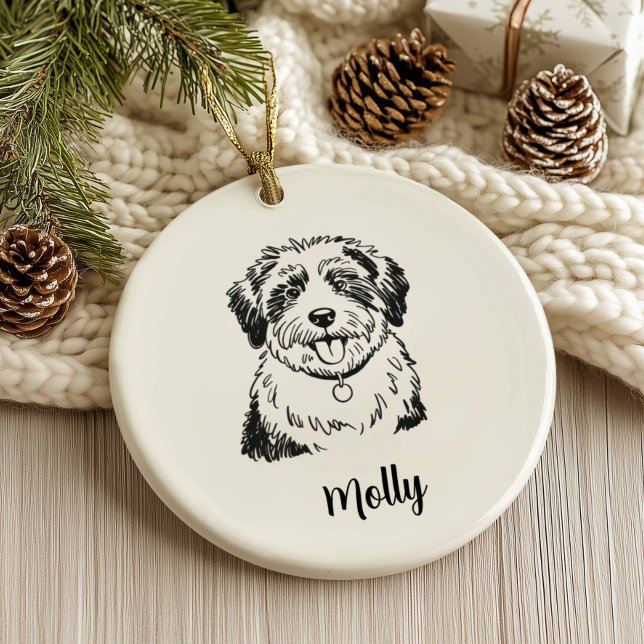 Personalized Sheepdog Dog Christmas Ceramic Tree Decoration (Creator Uploaded)