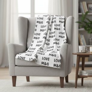 Personalized Sherpa Fleece Initial Blanket, Custom Blanket