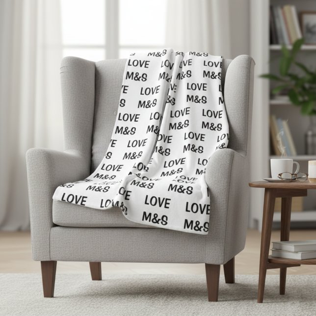 Personalized Sherpa Fleece Initial Blanket, Custom Blanket (Creator Uploaded)