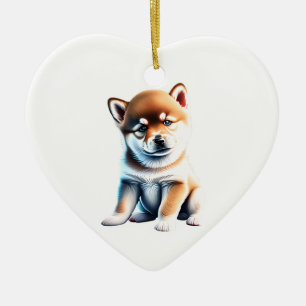 Personalized Shiba Inu Puppy Ceramic Tree Decoration
