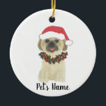Personalized Shih Tsu (Blonde Tan Golden) Ceramic Tree Decoration<br><div class="desc">Make the nice list this year with an ornament of your favorite shih tzu elf!</div>