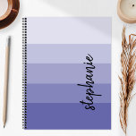 Personalized Signature Color Block Periwinkle 2024 Planner<br><div class="desc">This trendy modern design features five color block stripes in gradient tints from light to medium periwinkle. Personalize it with your name in vertical black signature handwriting script.</div>