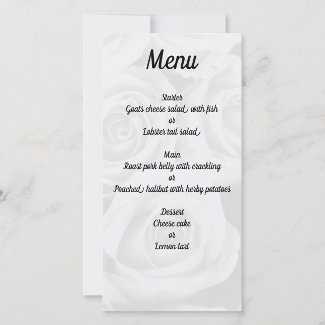 Personalized Simple Minimal Wedding Menu Card (Front)