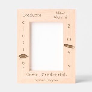 Personalized Simple Modern Graduation Cap, Diploma Etched Frames