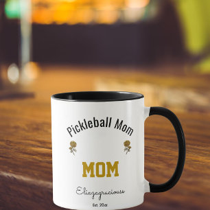 Personalized Simple Modern Pickleball Mom Gift Mug