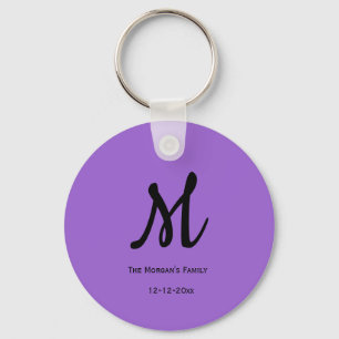personalized simple monogram add your name wedding key ring