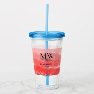personalized simple monogram name groomsman minima acrylic tumbler