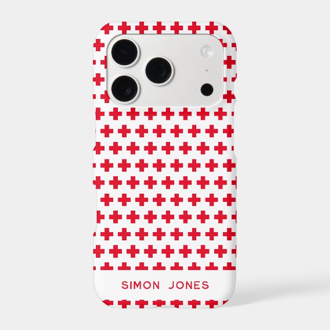 Personalized Simple Pattern Red Cross Medical (Back)