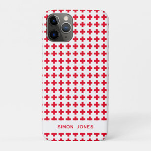 Personalized Simple Pattern Red Cross Medical Case-Mate iPhone Case