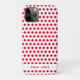 Personalized Simple Pattern Red Cross Medical Case-Mate iPhone Case