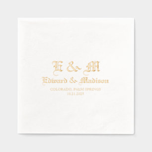 Personalized Simple Wedding Typography Foil Napkins