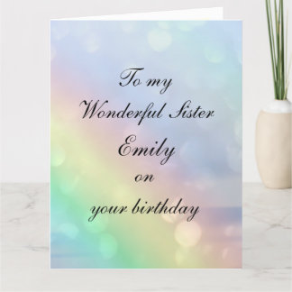Personalized Sister Birthday Card