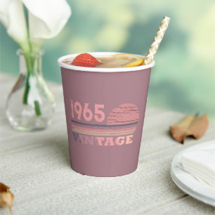 Personalized sixty vintage 60th birthday party paper cups