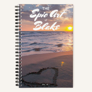 Personalized Sketchbook Your Name Beach Sunset Notebook