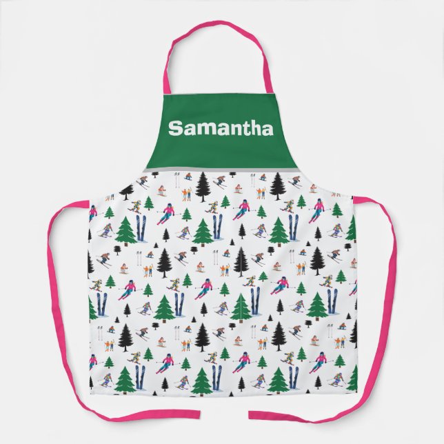 Personalized Ski Inspired Apron (Front)