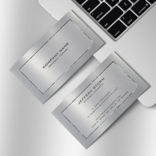 Personalized Slick Silver Gray Metallic Texture  Business Card