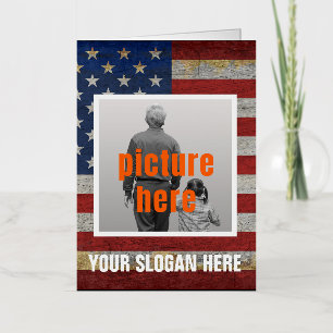 PERSONALIZED SLOGAN COUNTRY SAYING CUSTOMIZED FLAG FOIL GREETING CARD