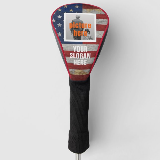 PERSONALIZED SLOGAN COUNTRY SAYING CUSTOMIZED FLAG GOLF HEAD COVER (Front)