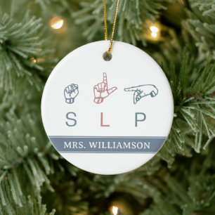 Personalized SLP Speech Pathologist Appreciation Ceramic Tree Decoration