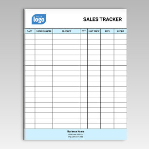 Personalized Small Business Sales Tracker Notepad