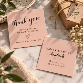 Personalized Small Business Thank You Square Card