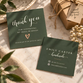 Personalized Small Business Thank You Square Card
