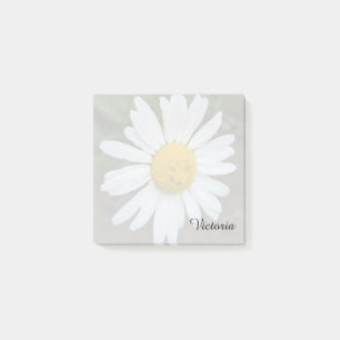 Personalized Smiling White Daisy  Post-it Notes