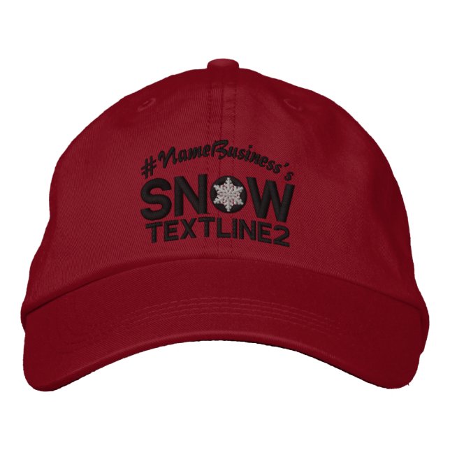 Personalized Snow Embroidered Black And White Embroidered Hat (Front)