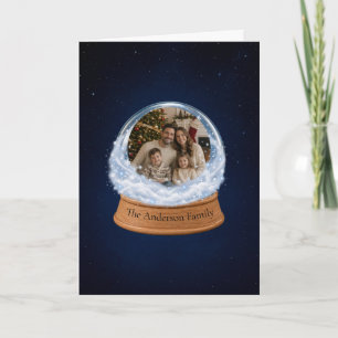 Personalized Snow Globe Family Photo Christmas Holiday Card