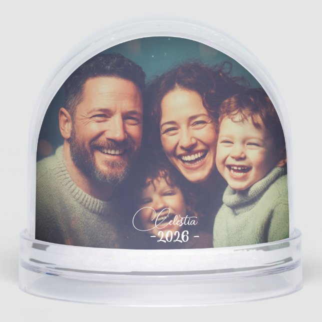Personalized Snow Globe with Custom Photo and Name (Front)