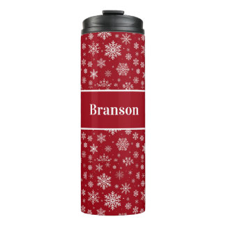 Personalized Snowflake Thermal Tumbler