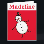 Personalized Snowman Christmas Card<br><div class="desc">This personalized Christmas card features the Christmas Crew's Snowman Character.</div>