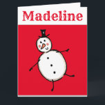 Personalized Snowman Christmas Card<br><div class="desc">This personalized Christmas card features the Christmas Crew's Snowman Character.</div>