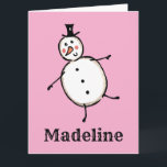 Personalized Snowman Christmas Card<br><div class="desc">This personalized Christmas card features the Christmas Crew's Snowman Character.</div>
