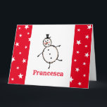 Personalized Snowman Christmas Card<br><div class="desc">This personalized Christmas card features the Christmas Crew's Snowman Character.</div>