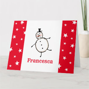 Personalized Snowman Christmas Card