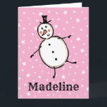 Personalized Snowman Christmas Card<br><div class="desc">This personalized Christmas card features the Christmas Crew's Snowman Character.</div>