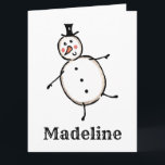 Personalized Snowman Christmas Card<br><div class="desc">This personalized Christmas card features the Christmas Crew's Snowman Character.</div>