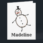 Personalized Snowman Christmas Card<br><div class="desc">This personalized Christmas card features the Christmas Crew's Snowman Character.</div>