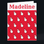Personalized Snowman Christmas Card<br><div class="desc">This personalized Christmas card features the Christmas Crew's Snowman Character.</div>