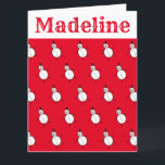 Personalized Snowman Christmas Card<br><div class="desc">This personalized Christmas card features the Christmas Crew's Snowman Character.</div>
